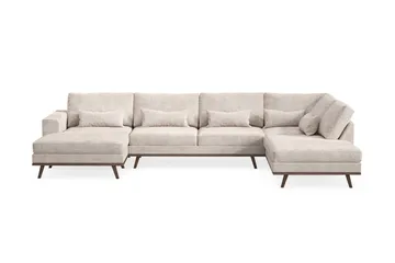 Copenhagen 5-seters Høyrevendt U-formet Large Sofa med Divan og Sjeselong i Chenille
