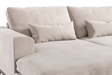 Copenhagen 5-seters Høyrevendt U-formet Large Sofa med Divan og Sjeselong i Fløyel - Beige - Møbler - Sofaer - Fløyelssofaer
