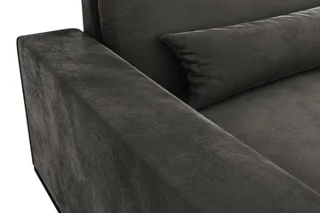 Copenhagen 5-seters Høyrevendt U-formet Sofa med Divan og Sjeselong i Fløyel - Mørk grå - Møbler - Sofaer - U-sofa
