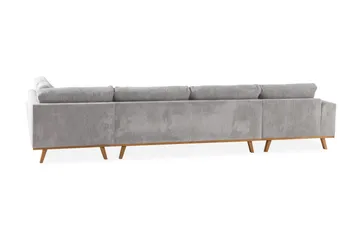 Copenhagen 5-seters Høyrevendt U-formet Sofa med Divan og Sjeselong i Manchester - Lys grå - Møbler - Sofaer - U-sofa