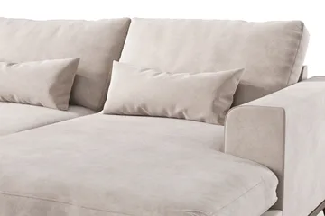 Copenhagen 5-seters venstrevendt stor U-formet sofa med divan og sjeselong i fløyel - Beige - Møbler - Sofaer - Fløyelssofaer