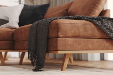 Copenhagen 5-seters Venstrevendt U-formet Large Sofa med Divan og Sjeselong i Kunstlær - Brun - Møbler - Sofaer - Skinnsofaer