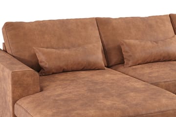 Copenhagen 5-seters Venstrevendt U-formet Large Sofa med Divan og Sjeselong i Kunstlær - Brun - Møbler - Sofaer - Skinnsofaer