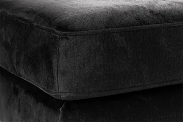 Copenhagen 5-seters Venstrevendt U-formet Sofa med Divan og Sjeselong + Fotskammel i Fløyel - Mørk grå - Møbler - Sofaer - Sofagrupper