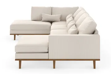 Copenhagen 5-seters Venstrevendt U-formet Sofa med Divan og Sjeselong i Stoff - Beige - Møbler - Sofaer - U-sofa