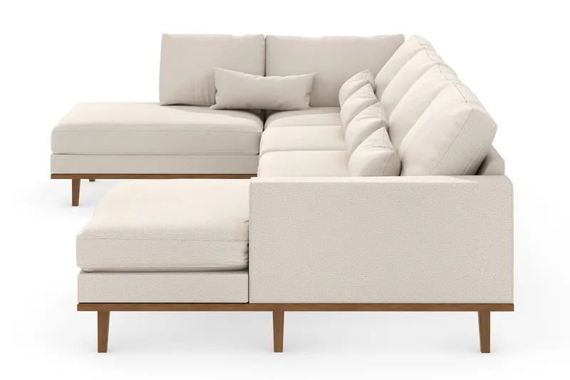 Copenhagen 5-seters Venstrevendt U-formet Sofa med Divan og Sjeselong i Stoff - Beige - Møbler - Sofaer - U-sofa