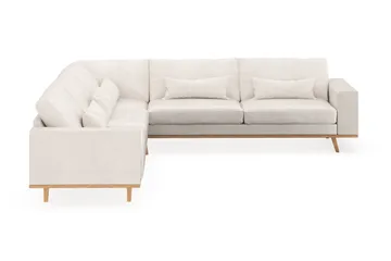 Copenhagen 6-seters L-formet Hjørnesofa i Bouclé - Hvit - Møbler - Sofaer - Hjørnesofaer