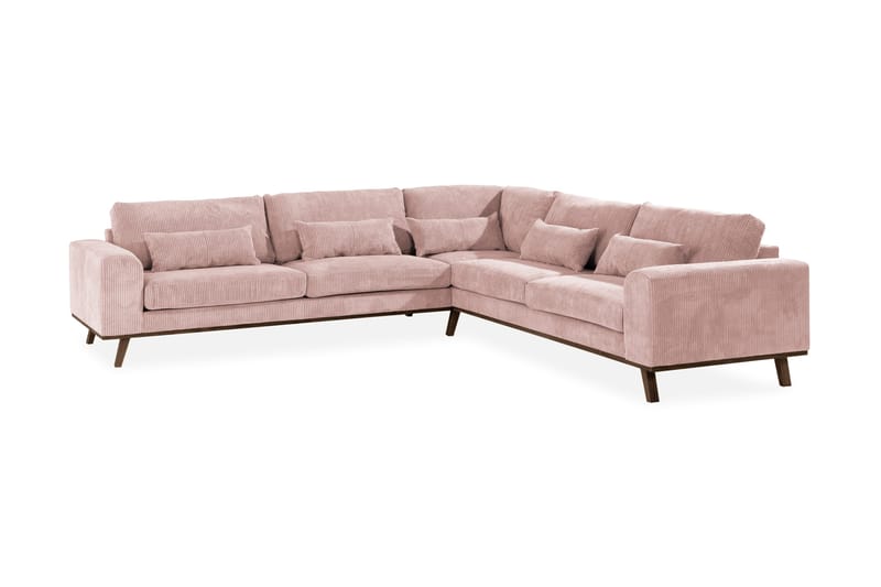 Copenhagen 6-seters L-formet Hjørnesofa i Manchester - Rosa - Møbler - Sofaer - Hjørnesofaer
