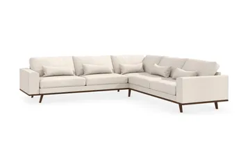 Copenhagen 6-seters L-formet Hjørnesofa i Stoff - Beige - Møbler - Sofaer - Hjørnesofaer