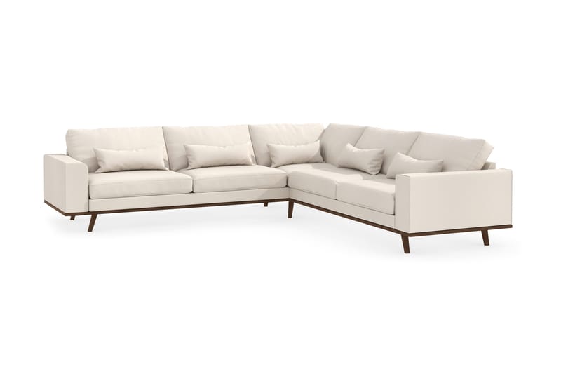 Copenhagen 6-seters L-formet Hjørnesofa i Stoff - Beige - Møbler - Sofaer - Hjørnesofaer
