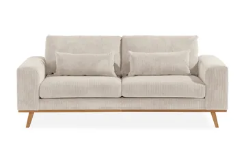 Copenhagen Sofagruppe 3-seter + 2-seter Sofa + Lenestol + Fotskammel i Manchester - Beige - Møbler - Sofaer - Sofagrupper