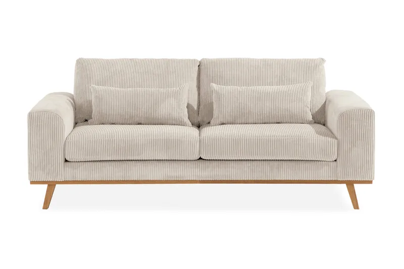 Copenhagen Sofagruppe 3-seter + 2-seter Sofa + Lenestol + Fotskammel i Manchester - Beige - Møbler - Sofaer - Sofagrupper