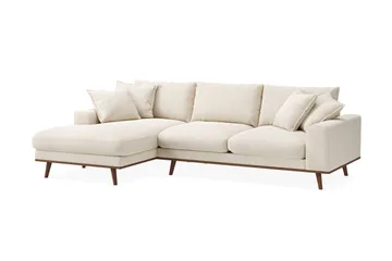 Copenhagen Premium 4-personers Venstrevendt L-formet Dyb Divansofa i Chenille - Lys beige - Møbler - Sofaer - Sofaer med sjeselong - 4 seters sofa med divan