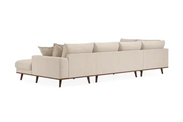 Copenhagen Premium 5-personers Venstrevendt U-formet Dyb Sofa med Divan og Chaiselong i Chenille - Beige - Møbler - Sofaer - U-sofa