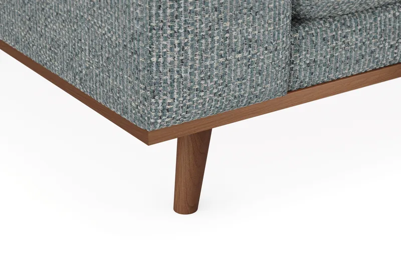 Copenhagen Premium 4-personers Højrevendt L-formet Dyb Divansofa i Chenille - Grå/blå - Møbler - Sofaer - Sofaer med sjeselong - 4 seters sofa med divan