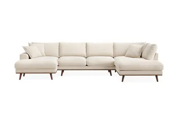 Copenhagen Premium 5-personers Højrevendt U-formet Dyb Sofa med Divan og Chaiselong i Chenille