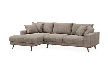 Copenhagen Premium 4-personers Venstrevendt L-formet Dyb Divansofa i Chenille - Brun - Møbler - Sofaer - Sofaer med sjeselong - 4 seters sofa med divan