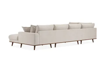 Copenhagen Premium 5-personers Venstrevendt U-formet Dyb Sofa med Divan og Chaiselong i Stoff - Beige - Møbler - Sofaer - U-sofa