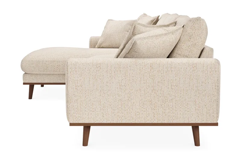 Copenhagen Premium 4-personers Venstrevendt L-formet Dyb Divansofa i Chenille - Beige - Møbler - Sofaer - Sofaer med sjeselong - 4 seters sofa med divan