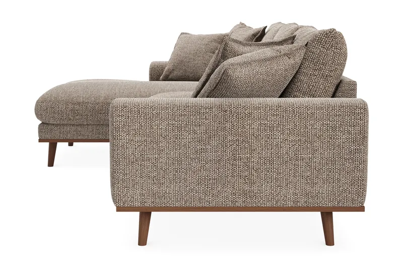 Copenhagen Premium 4-personers Venstrevendt L-formet Dyb Divansofa i Chenille - Brun - Møbler - Sofaer - Sofaer med sjeselong - 4 seters sofa med divan