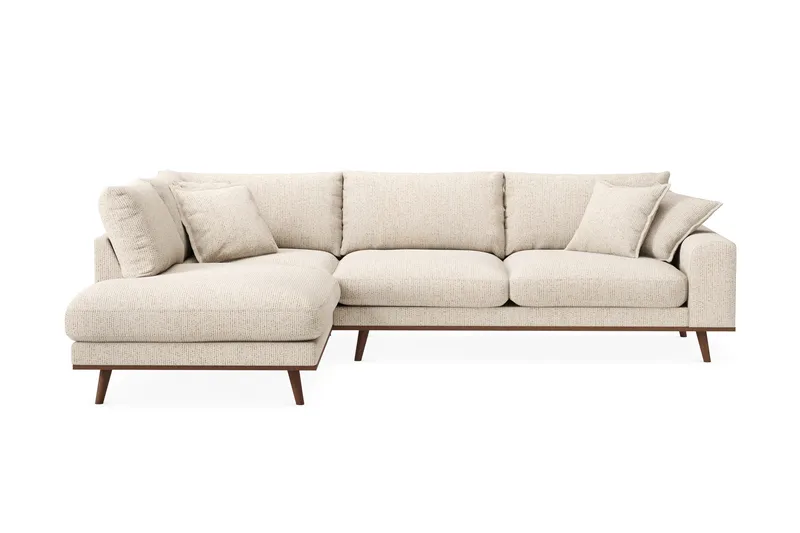 Copenhagen Premium 4-personers Venstrevendt L-formet Dyb Chaiselongsofa i Chenille - Beige - Møbler - Sofaer - Sofaer med sjeselong - 4 seters sofa med divan