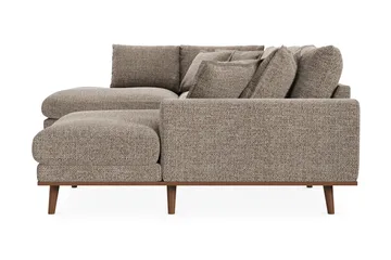 Copenhagen Premium 5-personers Venstrevendt U-formet Dyb Sofa med Divan og Chaiselong i Chenille - Brun - M øbler - Sofaer - U-sofa