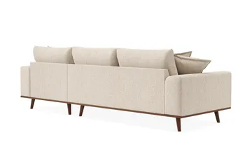 Copenhagen Premium 4-personers Højrevendt L-formet Dyb Divansofa i Chenille - Beige - Møbler - Sofaer - Sofaer med sjeselong - 4 seters sofa med divan