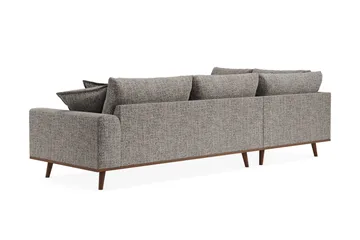 Copenhagen Premium 4-personers Venstrevendt L-formet Dyb Chaiselongsofa i Chenille - Grå - Møbler - Sofaer - Sofaer med sjeselong - 4 seters sofa med divan