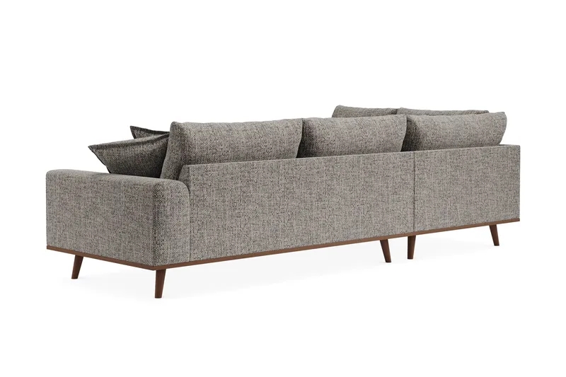 Copenhagen Premium 4-personers Venstrevendt L-formet Dyb Chaiselongsofa i Chenille - Grå - Møbler - Sofaer - Sofaer med sjeselong - 4 seters sofa med divan