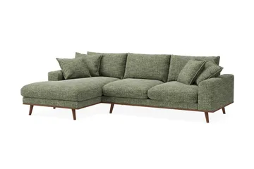 Copenhagen Premium 4-personers Venstrevendt L-formet Dyb Divansofa i Chenille - Grøn - Møbler - Sofaer - Sofaer med sjeselong - 4 seters sofa med divan