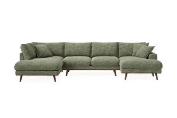 Copenhagen Premium 5-personers Venstrevendt U-formet Dyb Sofa med Divan og Chaiselong i Chenille