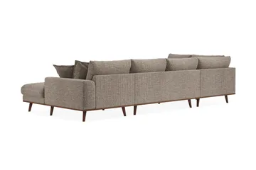 Copenhagen Premium 5-personers Venstrevendt U-formet Dyb Sofa med Divan og Chaiselong i Chenille - Brun - Møbler - Sofaer - U-sofa