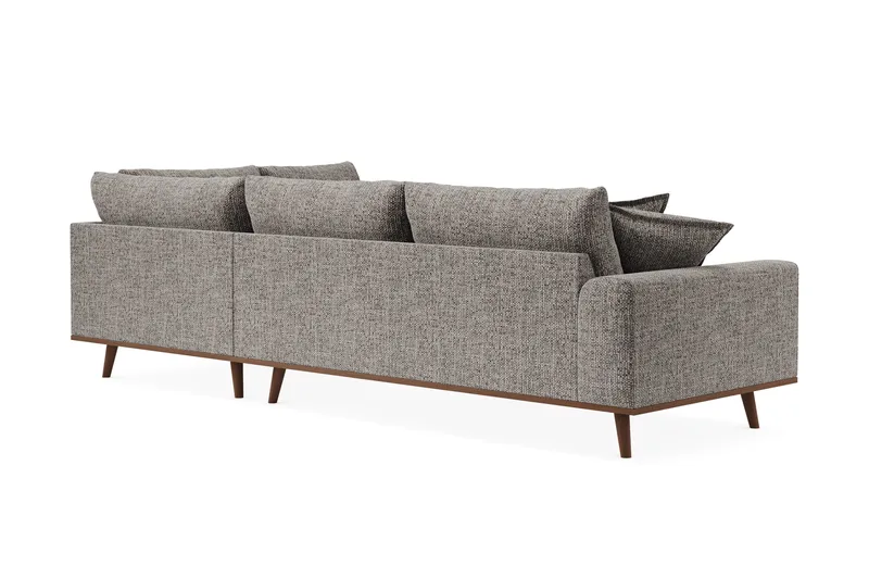 Copenhagen Premium 4-personers Højrevendt L-formet Dyb Chaiselongsofa i Chenille - Grå - Møbler - Sofaer - Sofaer med sjeselong - 4 seters sofa med divan