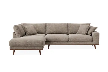 Copenhagen Premium 4-personers Venstrevendt L-formet Dyb Chaiselongsofa i Chenille
