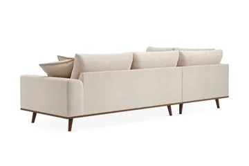 Copenhagen Premium 4-personers Venstrevendt L-formet Dyb Chaiselongsofa i Chenille - Lys beige - Møbler - Sofaer - Sofaer med sjeselong - 4 seters sofa med divan