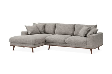 Copenhagen Premium 4-personers Venstrevendt L-formet Dyb Divansofa i Chenille - Grå - Møbler - Sofaer - Sofaer med sjeselong - 4 seters sofa med divan