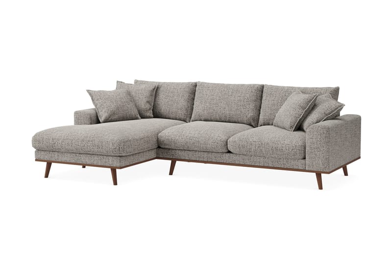 Copenhagen Premium 4-personers Venstrevendt L-formet Dyb Divansofa i Chenille - Grå - Møbler - Sofaer - Sofaer med sjeselong - 4 seters sofa med divan