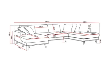 Copenhagen Premium 5-personers Højrevendt U-formet Dyb Sofa med Divan og Chaiselong i Stoff - Brun - Møbler - Sofaer - U-sofa
