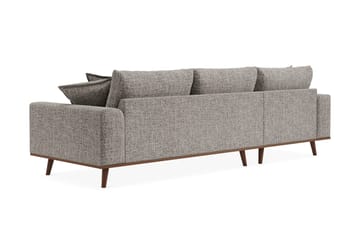 Copenhagen Premium 4-personers Venstrevendt L-formet Dyb Divansofa i Chenille - Grå - Møbler - Sofaer - Sofaer med sjeselong - 4 seters sofa med divan
