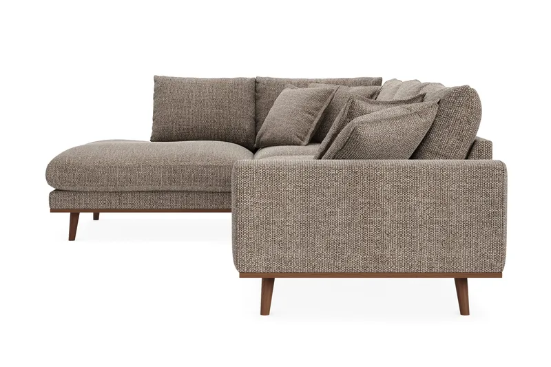 Copenhagen Premium 4-personers Venstrevendt L-formet Dyb Chaiselongsofa i Chenille - Brun - Møbler - Sofaer - Sofaer med sjeselong - 4 seters sofa med divan