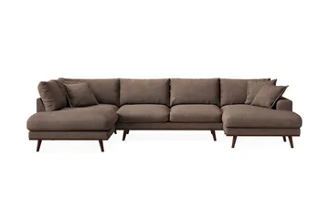 Copenhagen Premium 5-personers Venstrevendt U-formet Dyb Sofa med Divan og Chaiselong i Stoff