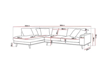 Copenhagen Premium 4-personers Venstrevendt L-formet Dyb Chaiselongsofa i Chenille - Grå/blå - Møbler - Sofaer - Sofaer med sjeselong - 4 seters sofa med divan