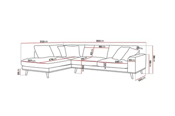Copenhagen Premium 4-personers Venstrevendt L-formet Dyb Chaiselongsofa i Chenille - Grå - Møbler - Sofaer - Sofaer med sjeselong - 4 seters sofa med divan