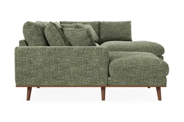 Copenhagen Premium 5-personers Højrevendt U-formet Dyb Sofa med Divan og Chaiselong i Chenille - Grøn - Møbler - Sofaer - U-sofa