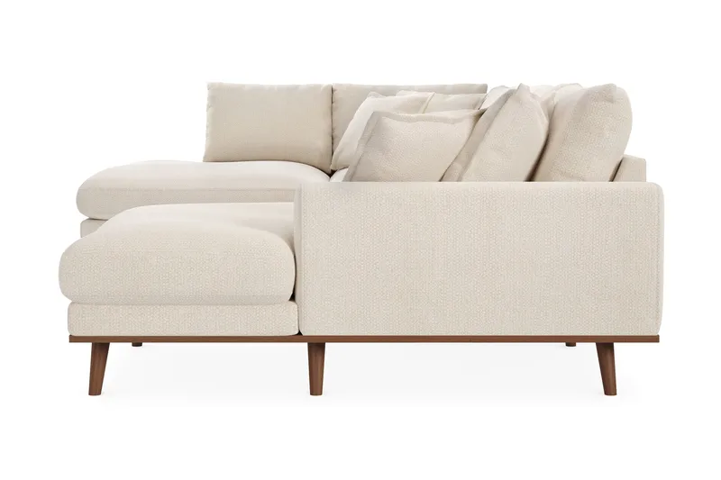 Copenhagen Premium 5-personers Venstrevendt U-formet Dyb Sofa med Divan og Chaiselong i Chenille - Lys beige - Møbler - Sofaer - U-sofa