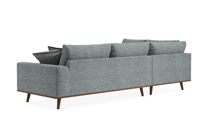 Copenhagen Premium 4-personers Venstrevendt L-formet Dyb Chaiselongsofa i Chenille - Grå/blå - Møbler - Sofaer - Sofaer med sjeselong - 4 seters sofa med divan