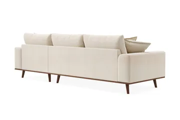 Copenhagen Premium 4-personers Højrevendt L-formet Dyb Divansofa i Chenille - Lys beige - Møbler - Sofaer - Sofaer med sjeselong - 4 seters sofa med divan