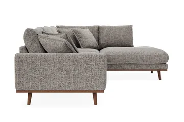 Copenhagen Premium 4-personers Højrevendt L-formet Dyb Chaiselongsofa i Chenille - Grå - Møbler - Sofaer - Sofaer med sjeselong - 4 seters sofa med divan