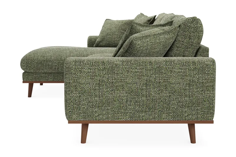 Copenhagen Premium 4-personers Venstrevendt L-formet Dyb Divansofa i Chenille - Grøn - Møbler - Sofaer - Sofaer med sjeselong - 4 seters sofa med divan