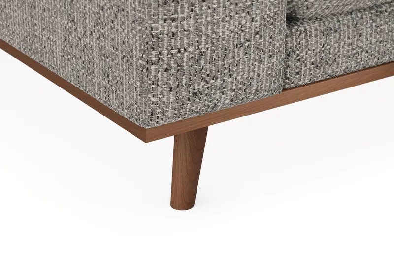 Copenhagen Premium 4-personers Højrevendt L-formet Dyb Chaiselongsofa i Chenille - Grå - Møbler - Sofaer - Sofaer med sjeselong - 4 seters sofa med divan